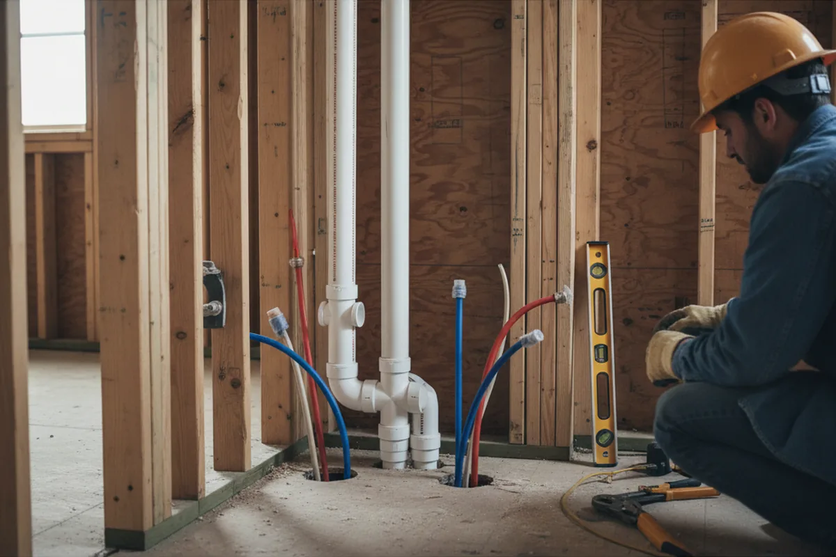 Drain and supply rough-in during Leak Detection in Sausalito